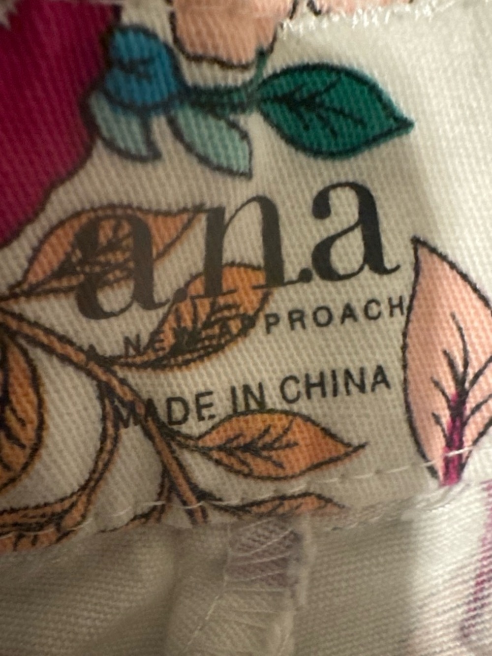 a.n.a White Floral Cotton Bermuda Shorts with Pink, Teal & Orange Flowers - Picture 5 of 6